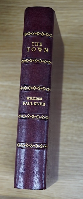 William Faulkner - The Town, first edition, Random House, New York, 1957, full wine coloured morocco by Zaehnsdorf for Asprey & Co. Condition - good